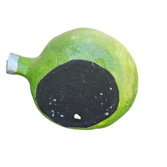 Vintage - Style Snow Man Folk Art Sitting On A Christmas Tree Bulb - Picture 7 of 10